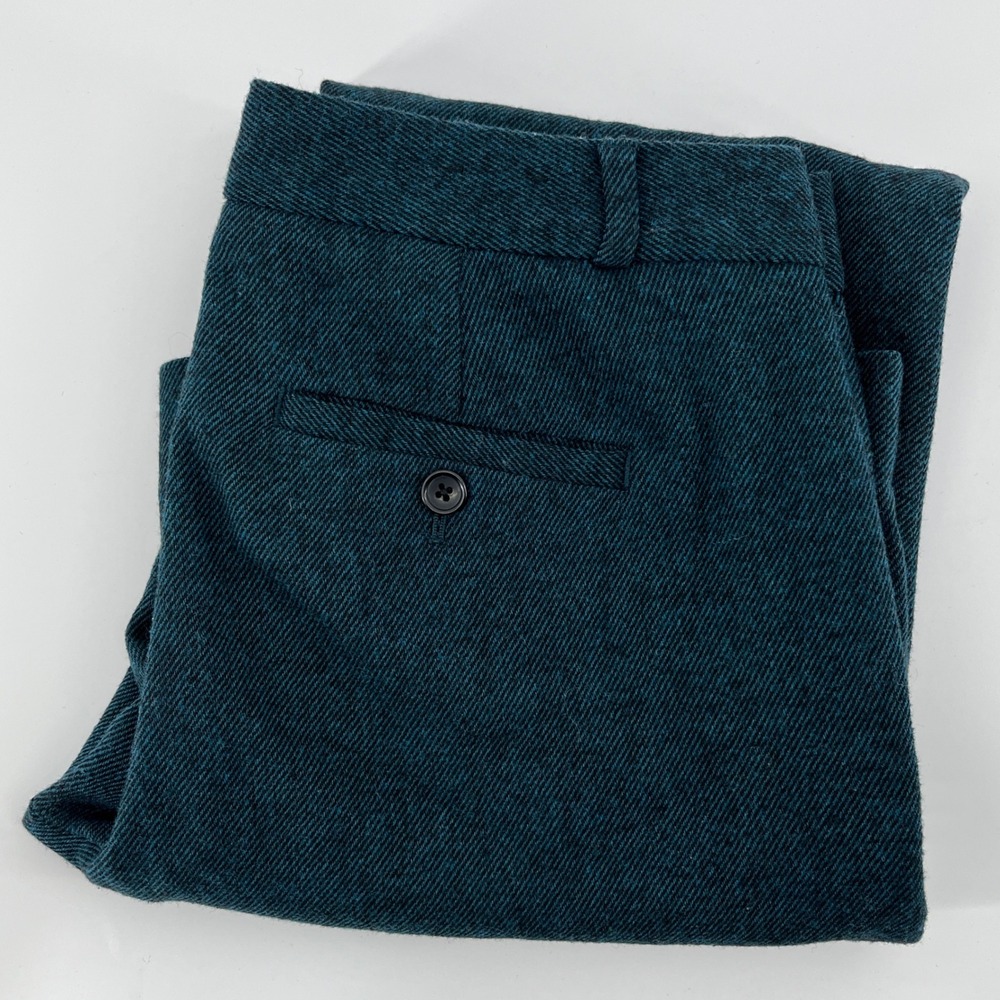 Banana Republic Logan Teal Tweed Wool Blend Straight Leg Dress Pants Womens 6